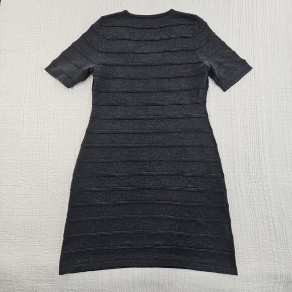 Calvin Klein Ribbed Bodycon Midi Dress Women's Large Grey Long Sleeve EUC - Picture 2 of 16